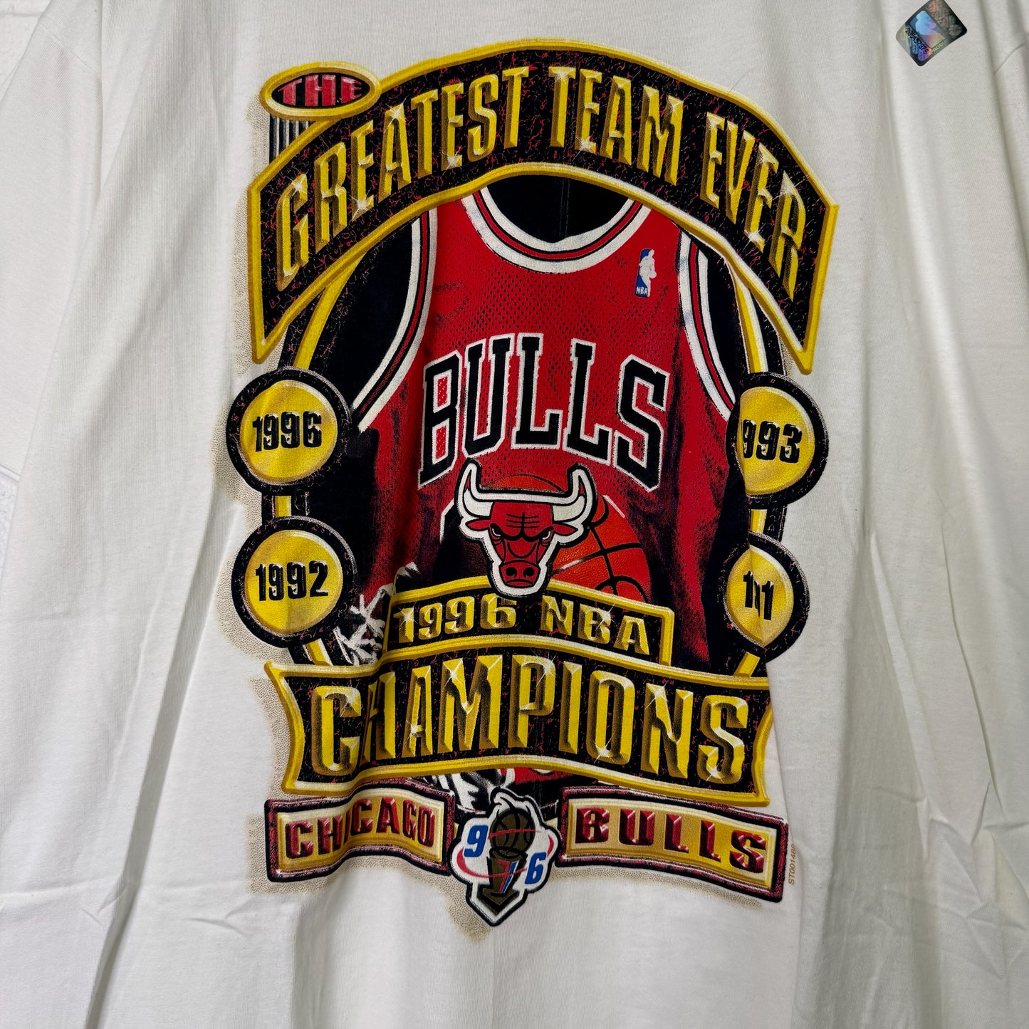 1996 Chicago Bulls NBA T-Shirt Sz L (B1629)