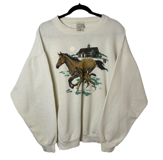 90s Horse Nature Crewneck Sz XL (A7933)