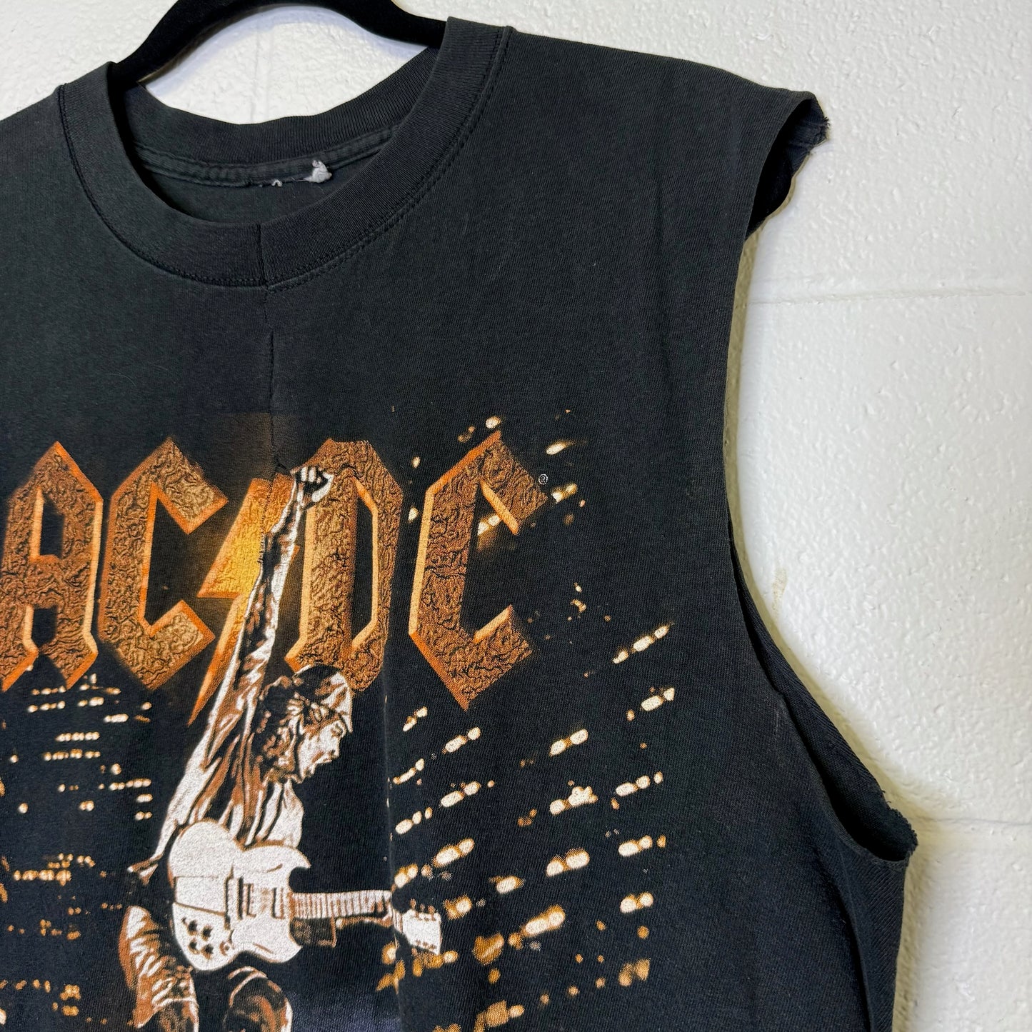 90's AC/DC Tour Chopped Sleeve T-shirt (B2141)
