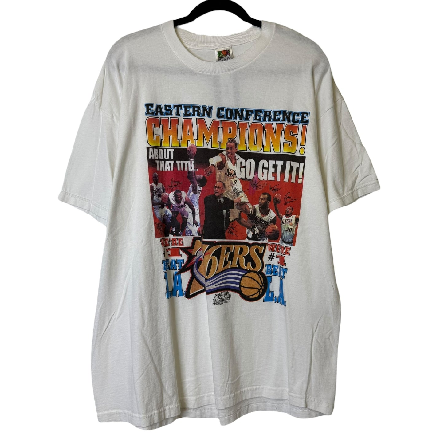 2001 Allen Iverson 76ers NBA Finals T-shirt Sz 2XL (A3765)