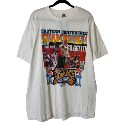 2001 Allen Iverson 76ers NBA Finals T-shirt Sz 2XL (A3765)