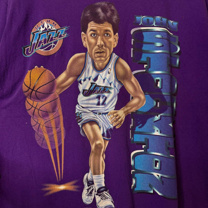 90's John Stockton NBA Utah Jazz T-shirt Sz 2XL (A2470)