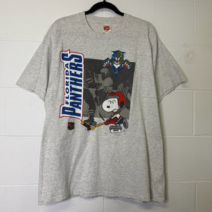 90's Florida Panthers x Snoopy NHL T-shirt Sz XL (B1648)