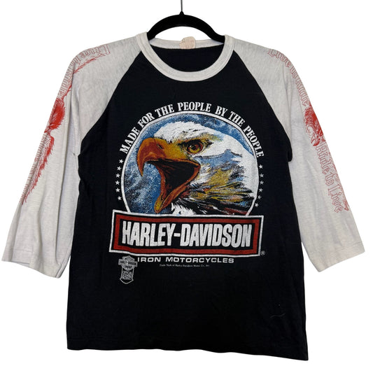 90s Harley Davidson Eagle Long Sleeve T-shirt Sz L (B2988)