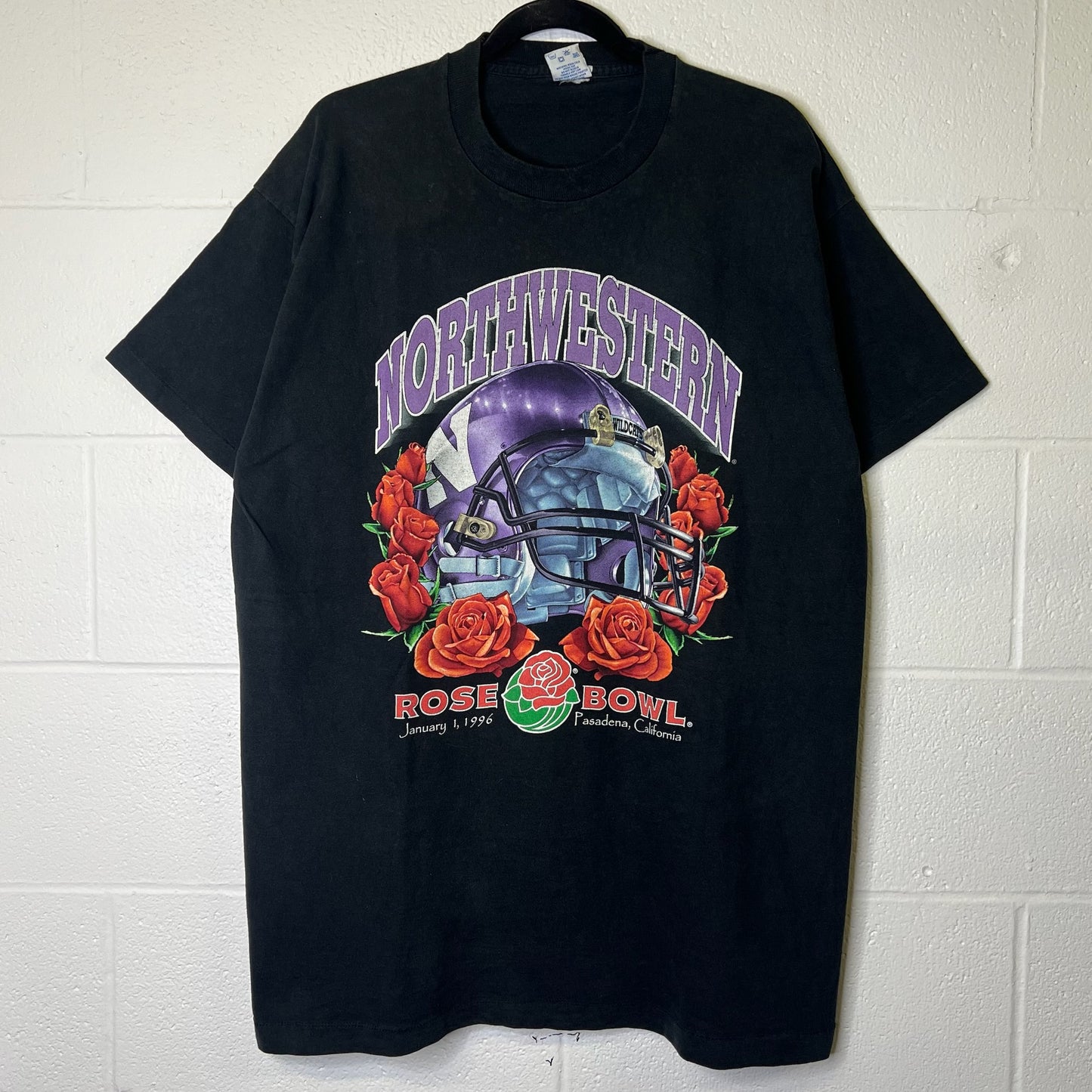 1996 North Western Rose Bowl NCAA T-shirt Sz L (B2439)