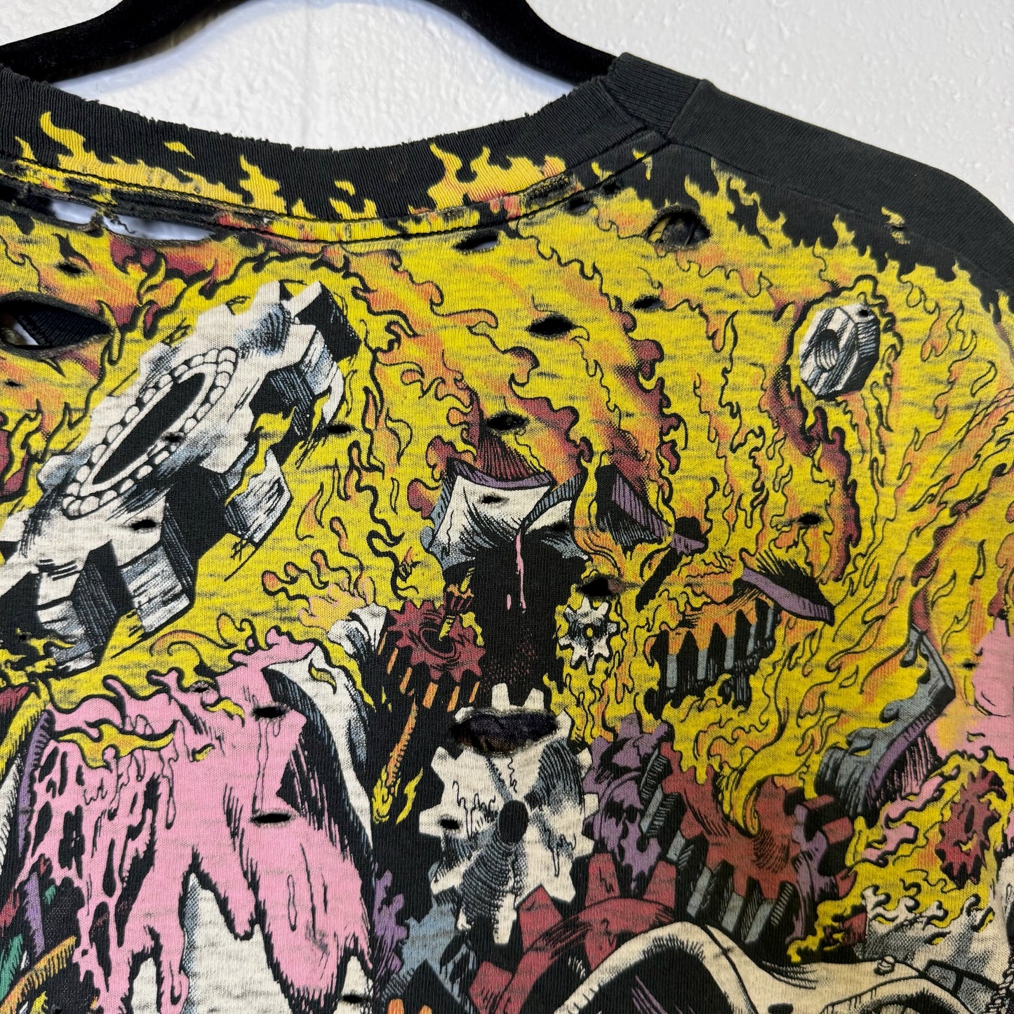 90's Weapon X Liquid Blue Distressed T-Shirt Sz L (B445)