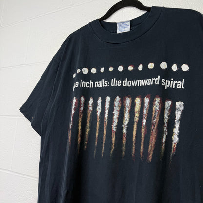 90s Nine Inch Nails NIN Downward Spiral Band T-Shirt Sz XL
