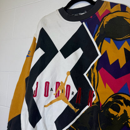 90s Jordan Nike NBA All Over Print Crewneck Sz L (B2887)