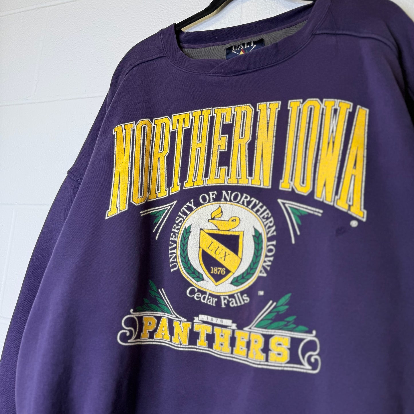 90s Northern Iowa Panthers College Crewneck Sz XL (B1514)