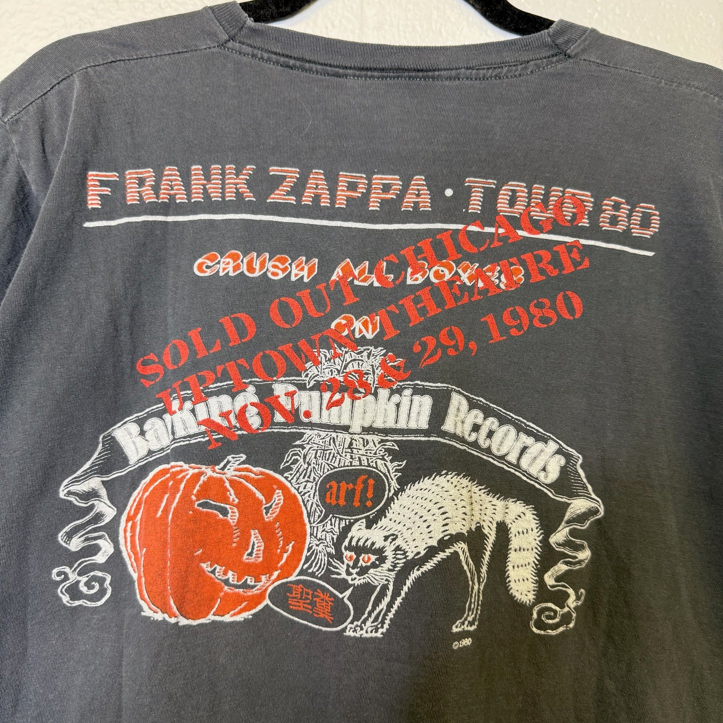 1980 Frank Zappa Barking Pumpkin Tour T-Shirt Sz M (B2282)