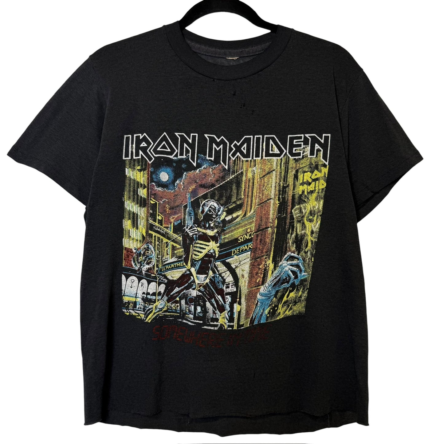 80's Iron Maiden Somewhere in Time T-shirt Sz M (B358)