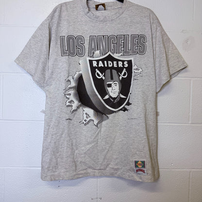 90's Los Angeles Raiders Nutmeg Breakthrough T-shirt Sz L (B2522)
