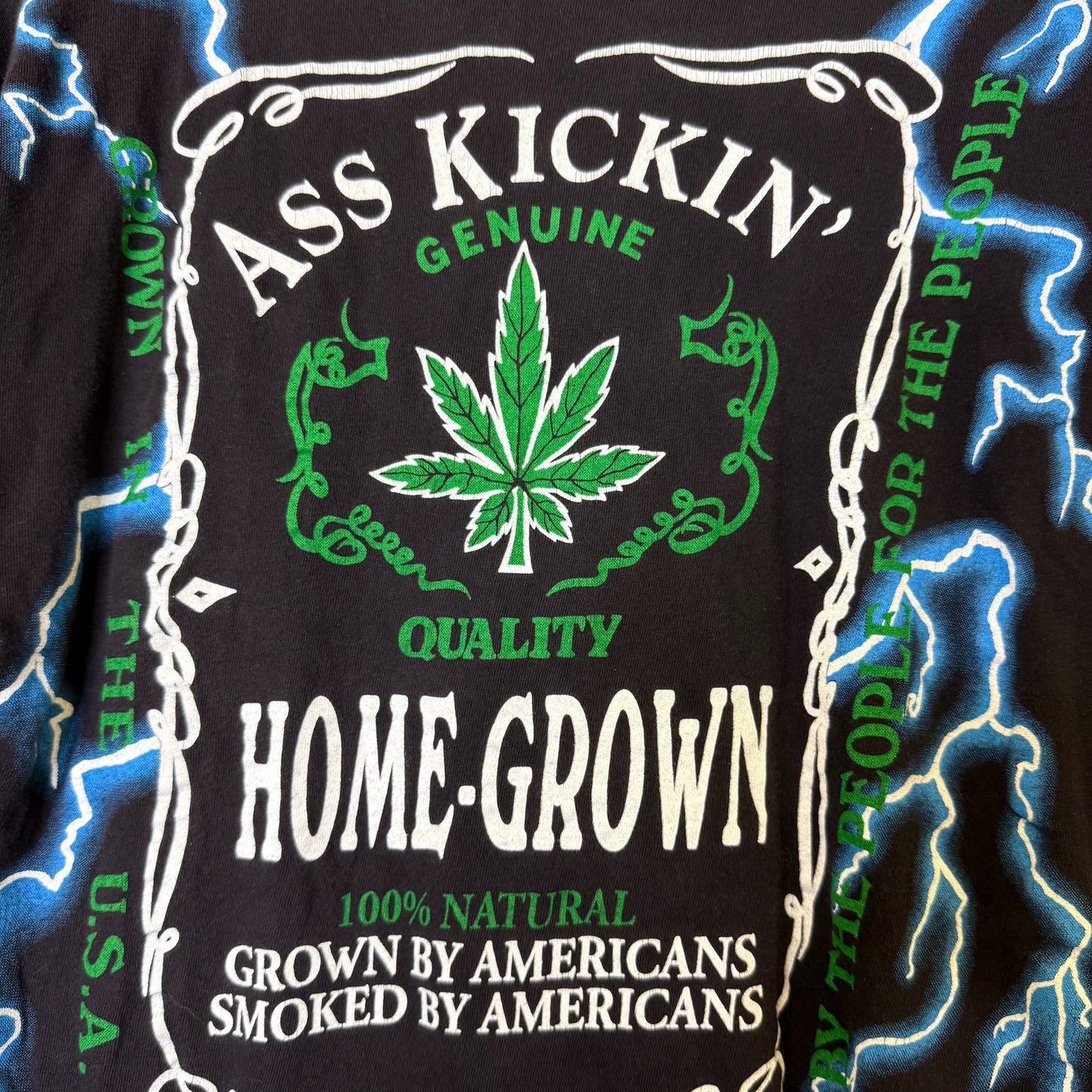 90s 420 Weed American Thunder Lightning T-shirt (B2520)