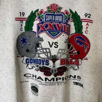 1992 Cowboys vs Bills NFL Super Bowl Crewneck Sz XL (B2411)