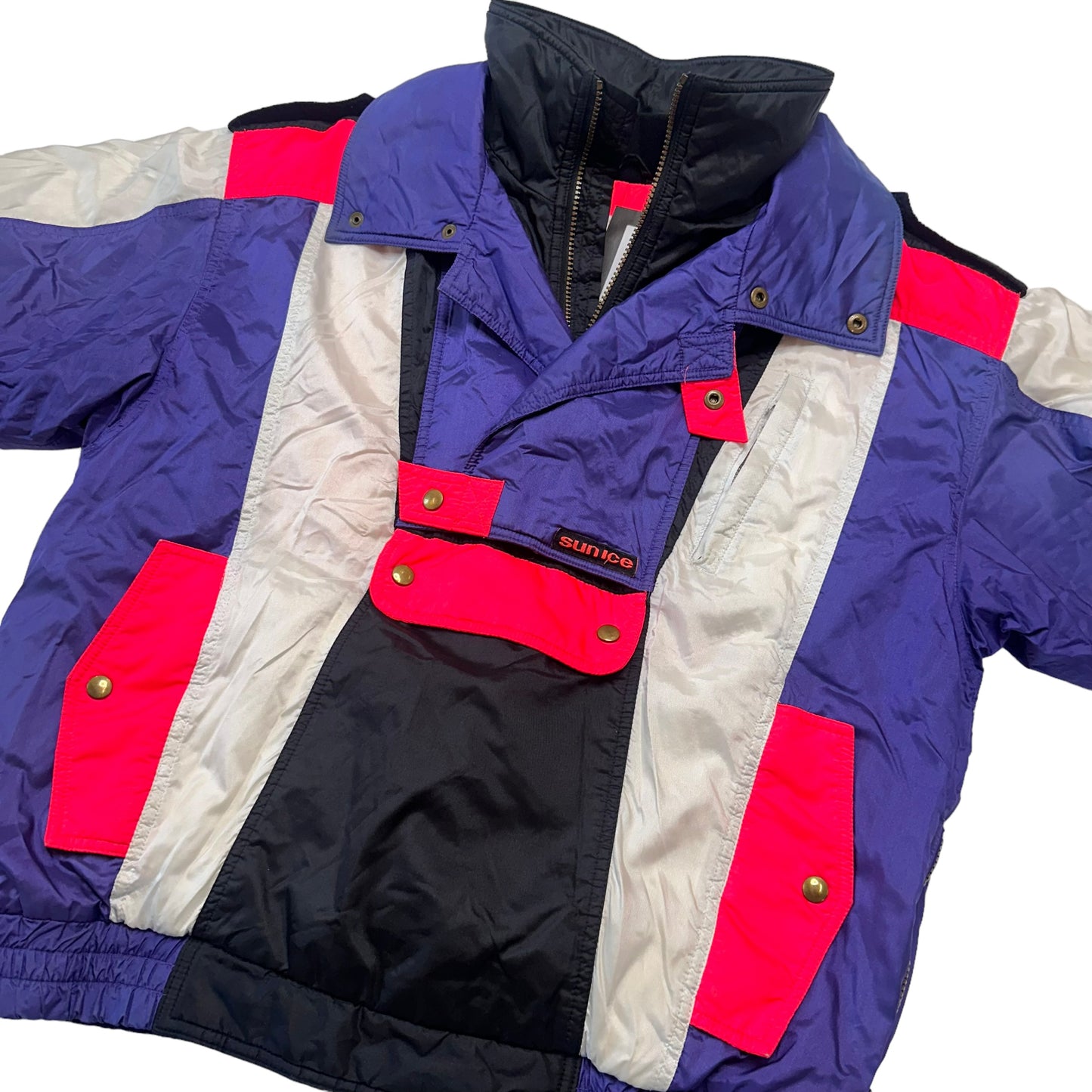 90's Sun Ice Colorblock 1/2 Zip Jacket Sz M