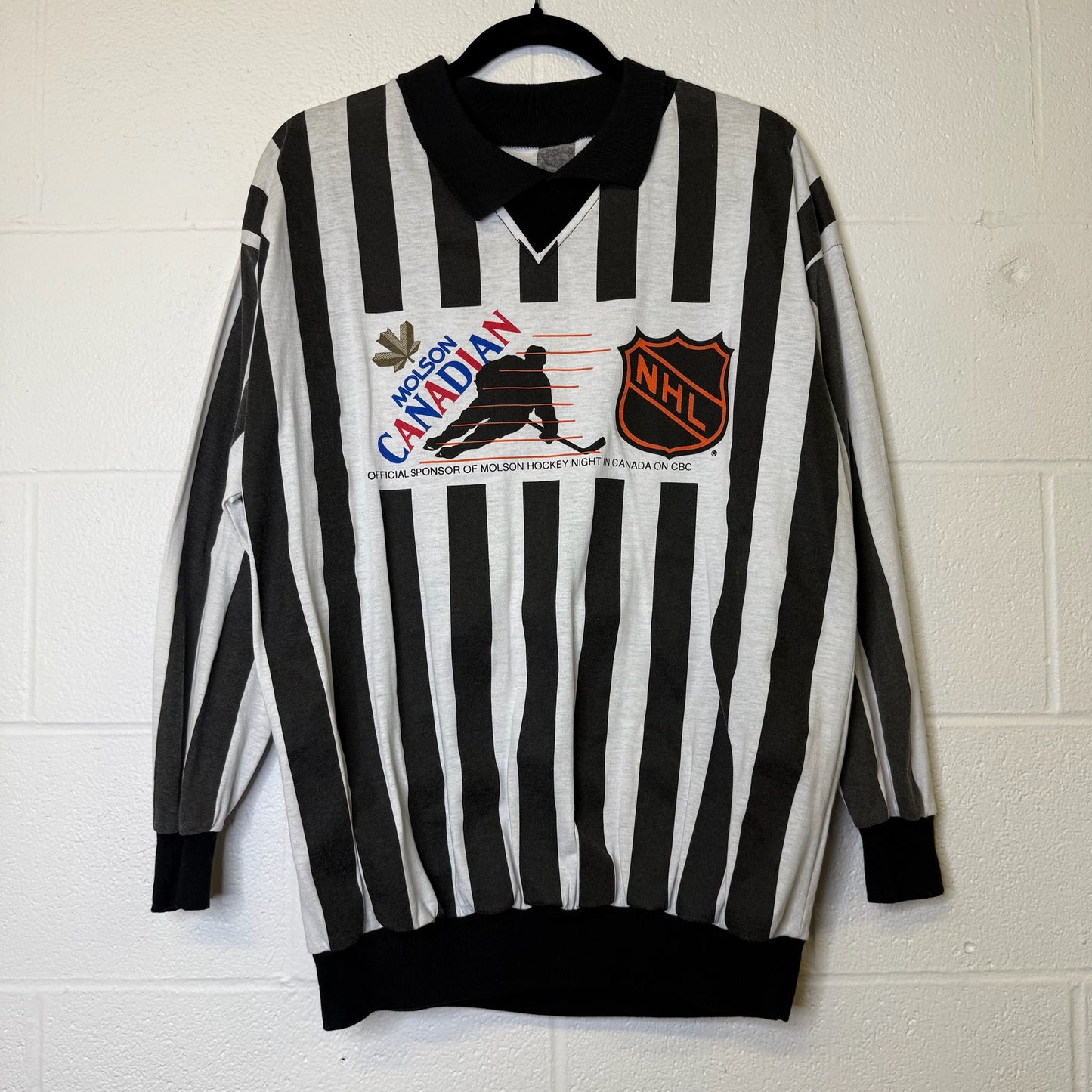 90's Molson Canadian Hockey Ref Jersey Sz Sz XL (B1808)