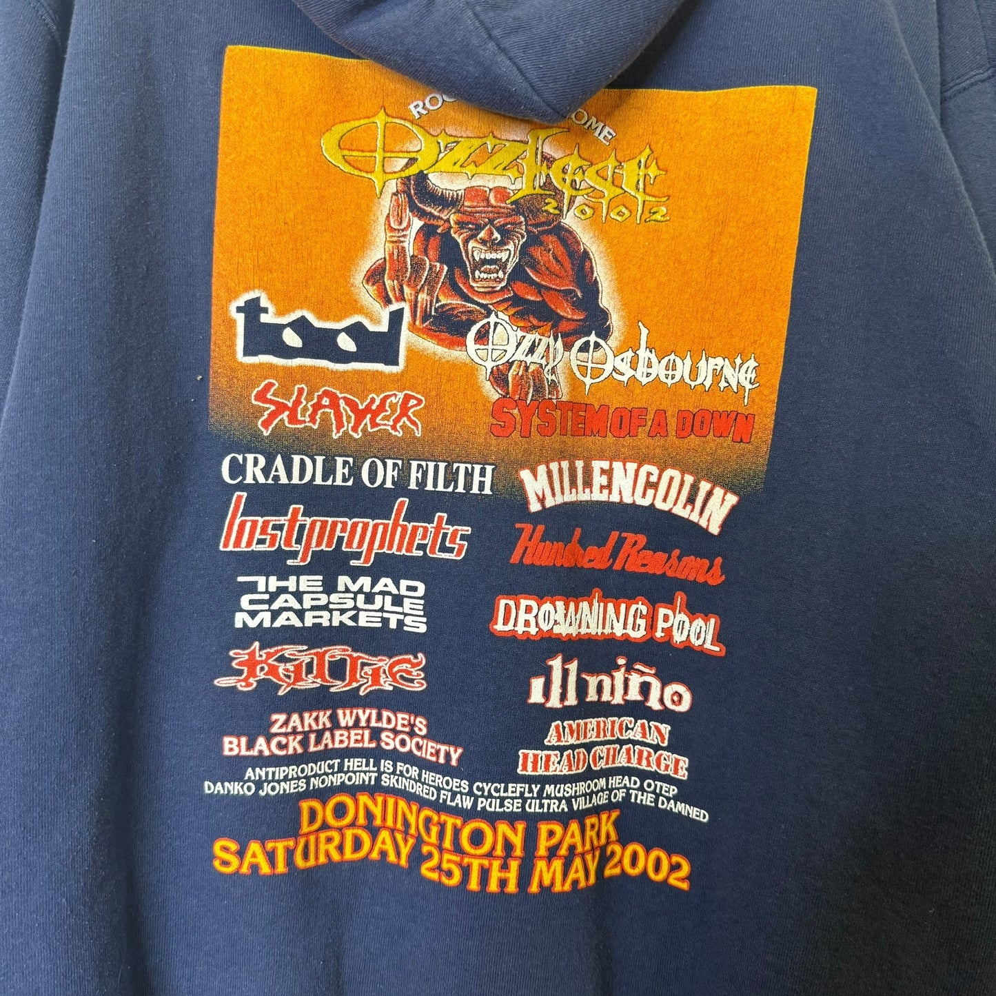 2002 Ozzfest Donington Park Hoodie Sz L