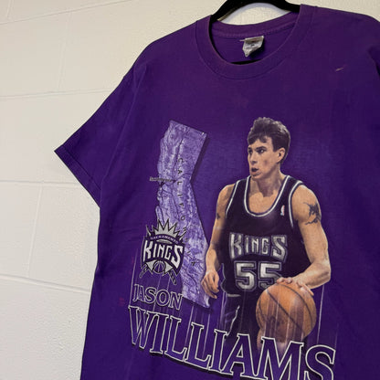 90s Jason Williams Sacramento Kings NBA  T-shirt size Large (B2485)