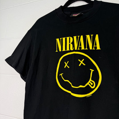 1992 Nirvana Smiley Artimonde Band T-Shirt Sz L