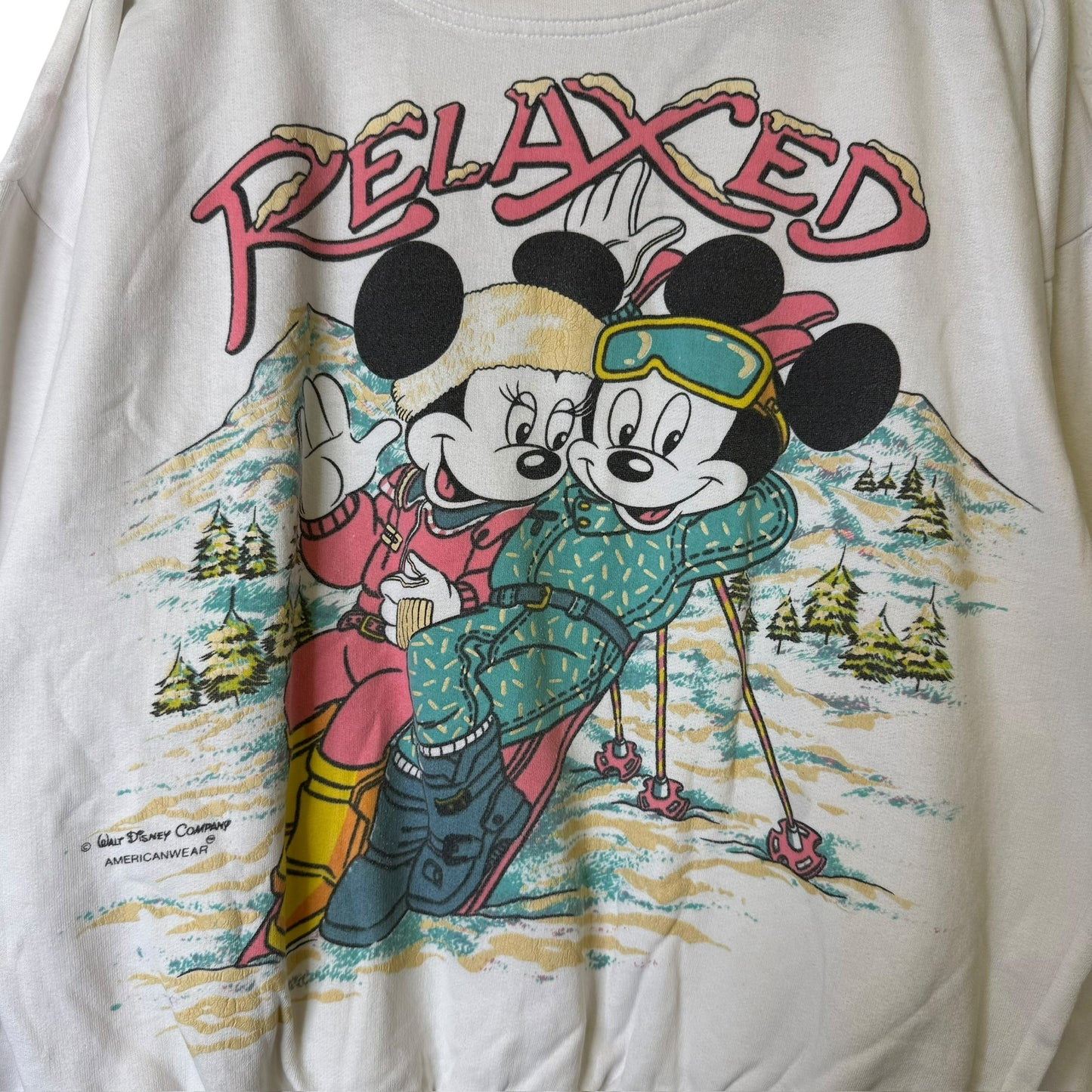 90's Mickey & MInnie Mouse Crewneck Sz L (B1933)