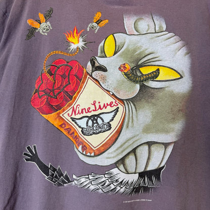 1997 Aerosmith Nine Lives Tour Concert Band Tee Shirt XL Rat Devil Face