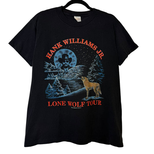 1990 Hank Williams Jr Lone Wolf Tour Sz L (B403)