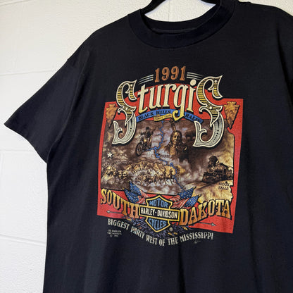 1991 Sturgis South Dakota Black Hills Rally T-Shirt (B1458)