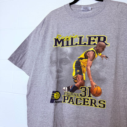 90s Reggie Miller Indiana Pacers NBA T-shirt Sz XL (B2331)