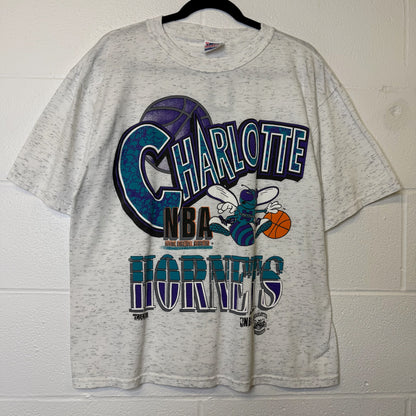90s Charlotte Hornets NBA T-Shirt Sz L (A8212)