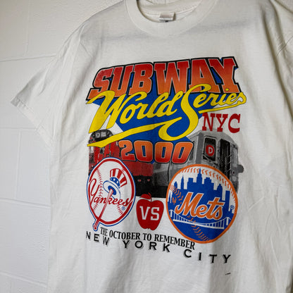 2000 New York Yankess vs Mets Subway Series MLB T-Shirt Sz XL (B2831)