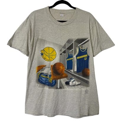 90's Golden State Warriors NBA Nutmeg T-Shirt Sz L (B667)