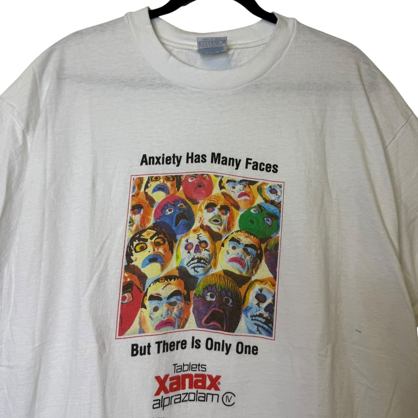 90s Xanax Anxiety Has Many Faces T-Shirt Sz XL