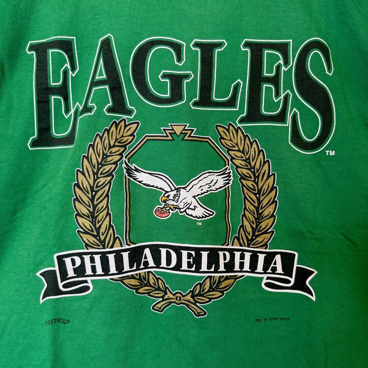 90s Philadelphia Eagles Nutmeg NFL T-shirt Sz XL (B2571)