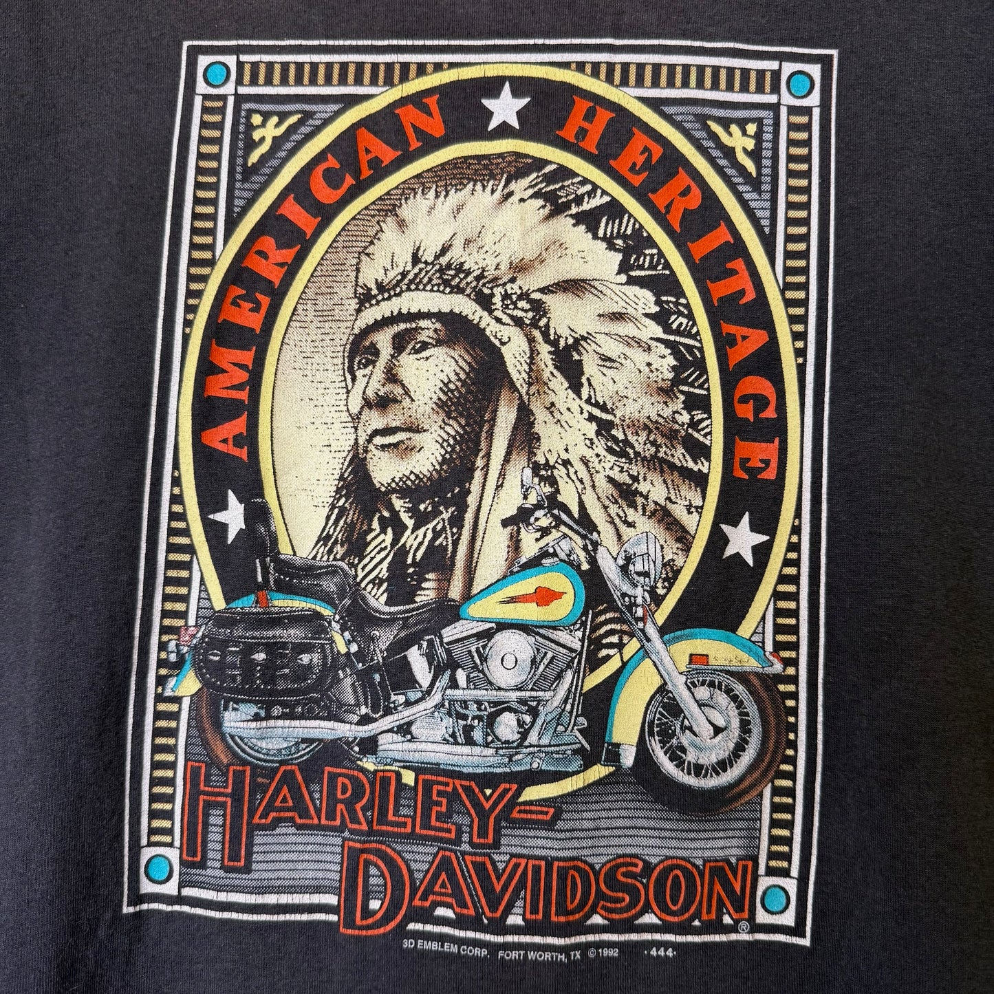 1992 Harley Davidson Wabash Indiana T-Shirt Sz L (B577)