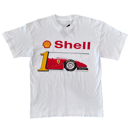 90’s Ferrari Shell Gas F1 T-Shirt Sz  L (X980)