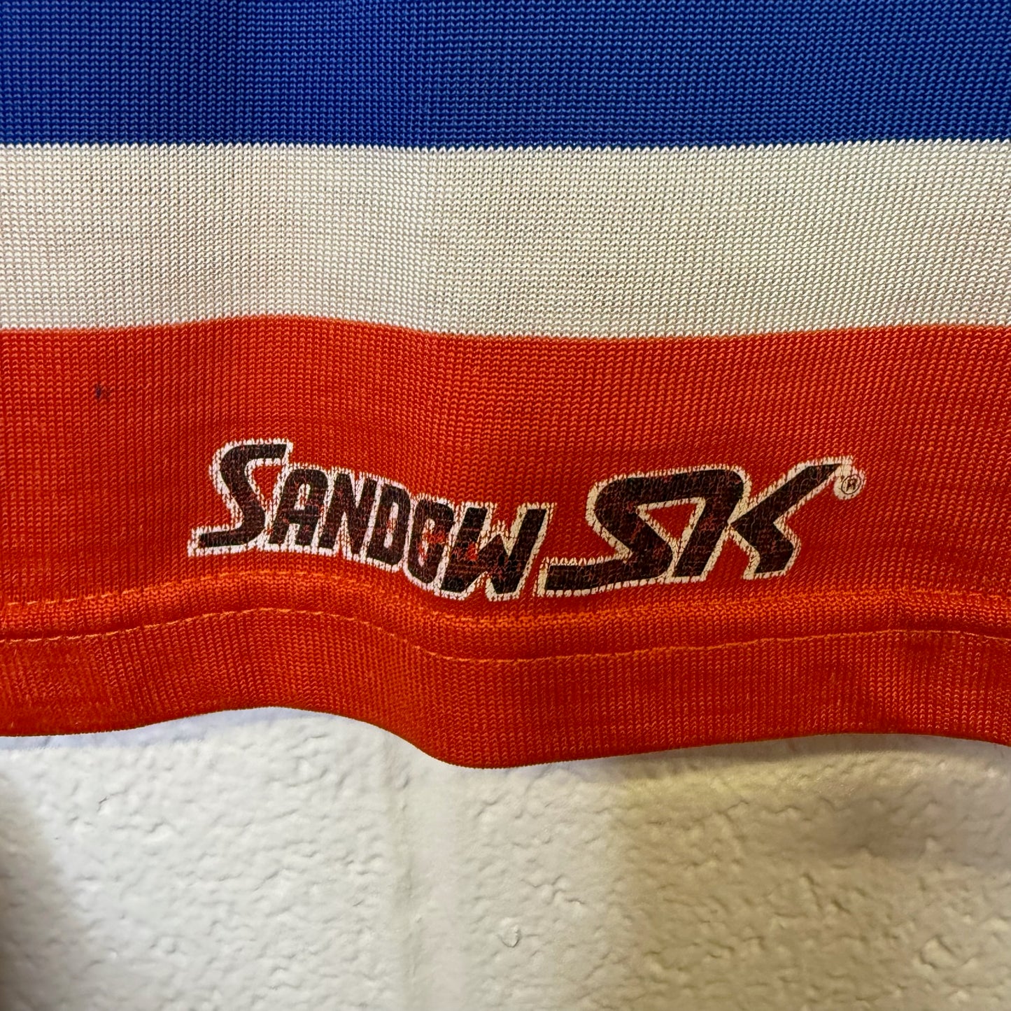 80s New York Islanders Sandow Knit Hockey NHL Jersey Sz M (B1801)