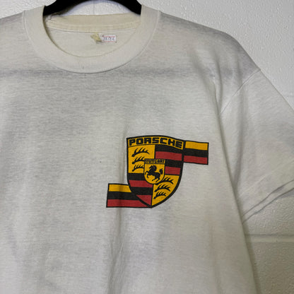 80s Porsche Crest T-shirt Sz L (B601)