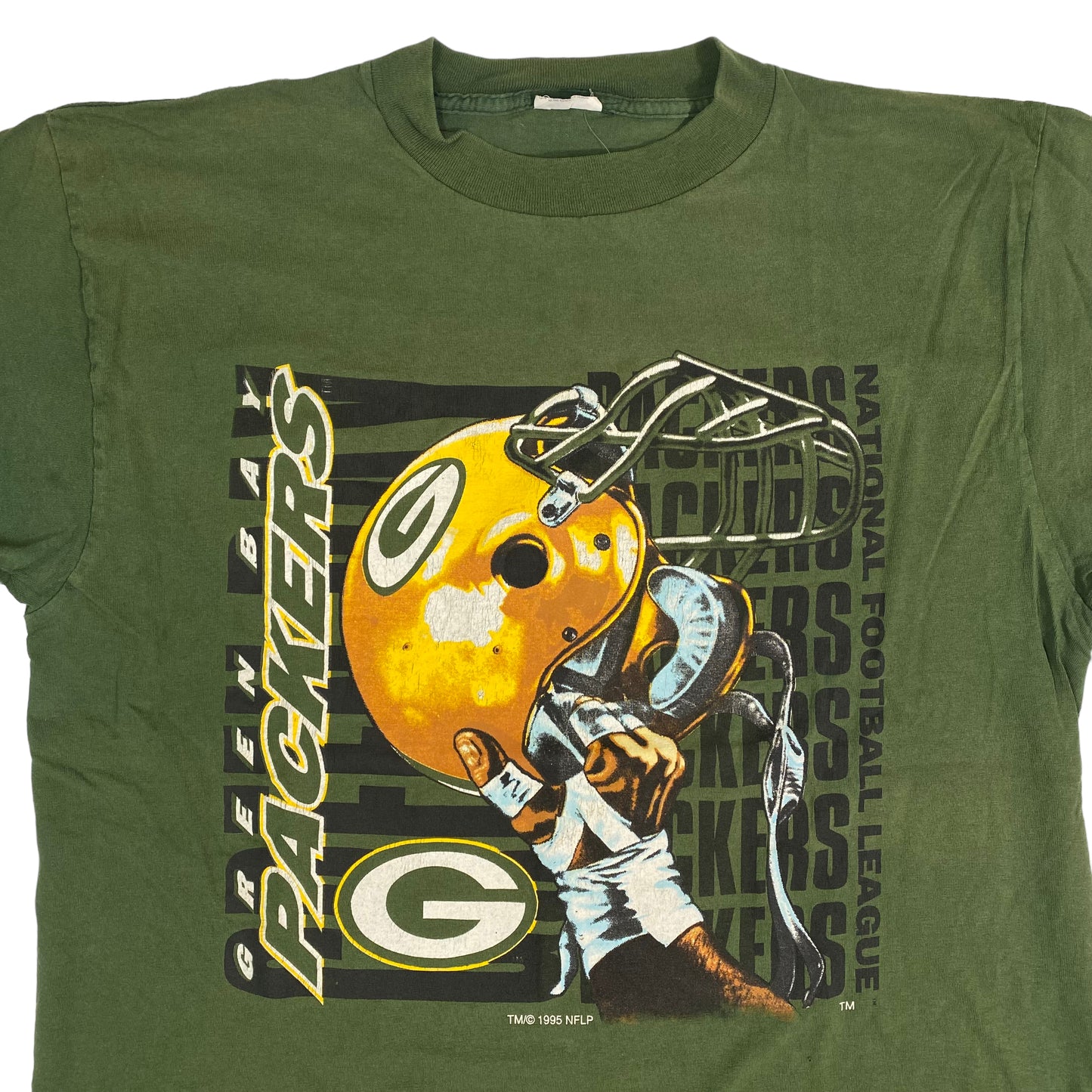 1995 Green Bay Packers Helmet T-shirt Sz XL (A1691)