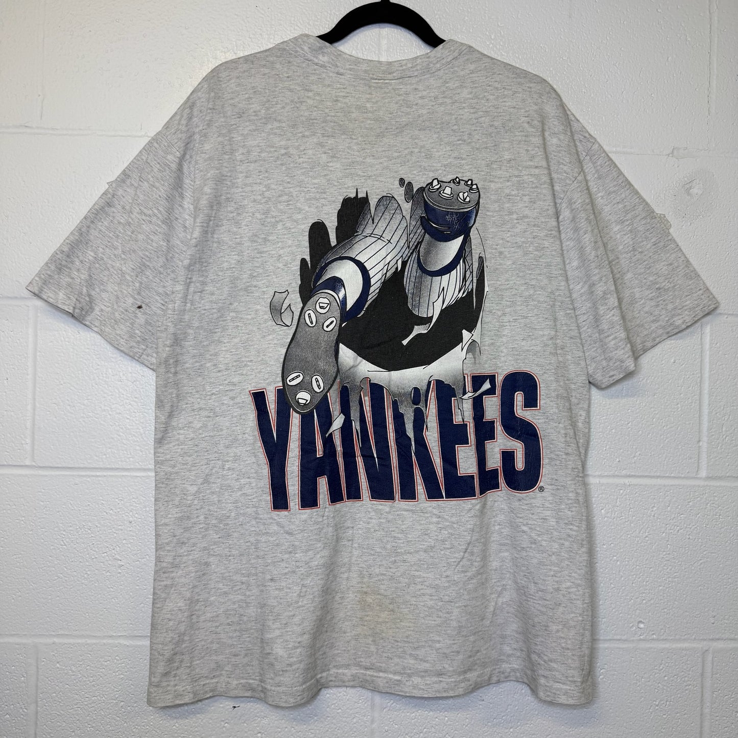 90s New York Yankees Nutmeg Breakthrough MLB T-Shirt Sz L (B2877)
