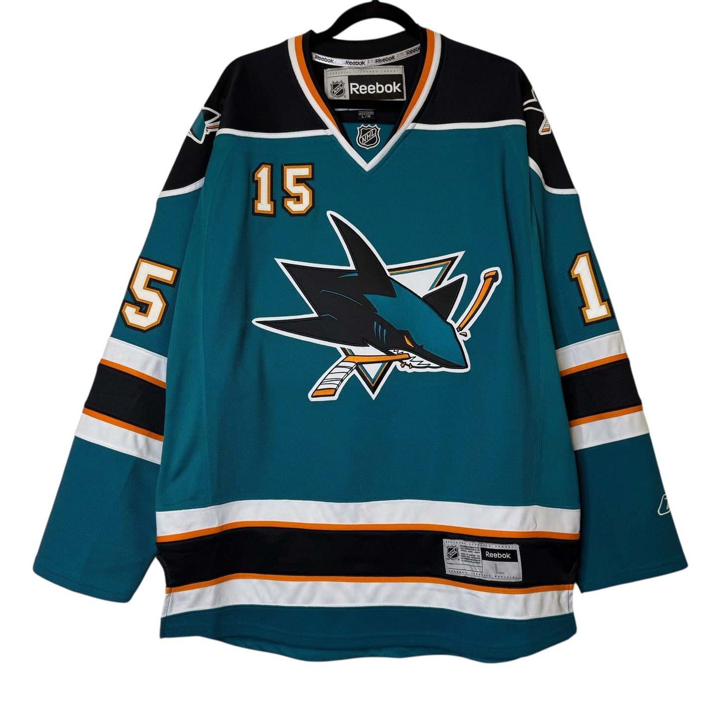 2009-11 Dany Heatley San Jose Sharks Reebok NHL Hockey Jersey Sz L (B1797)