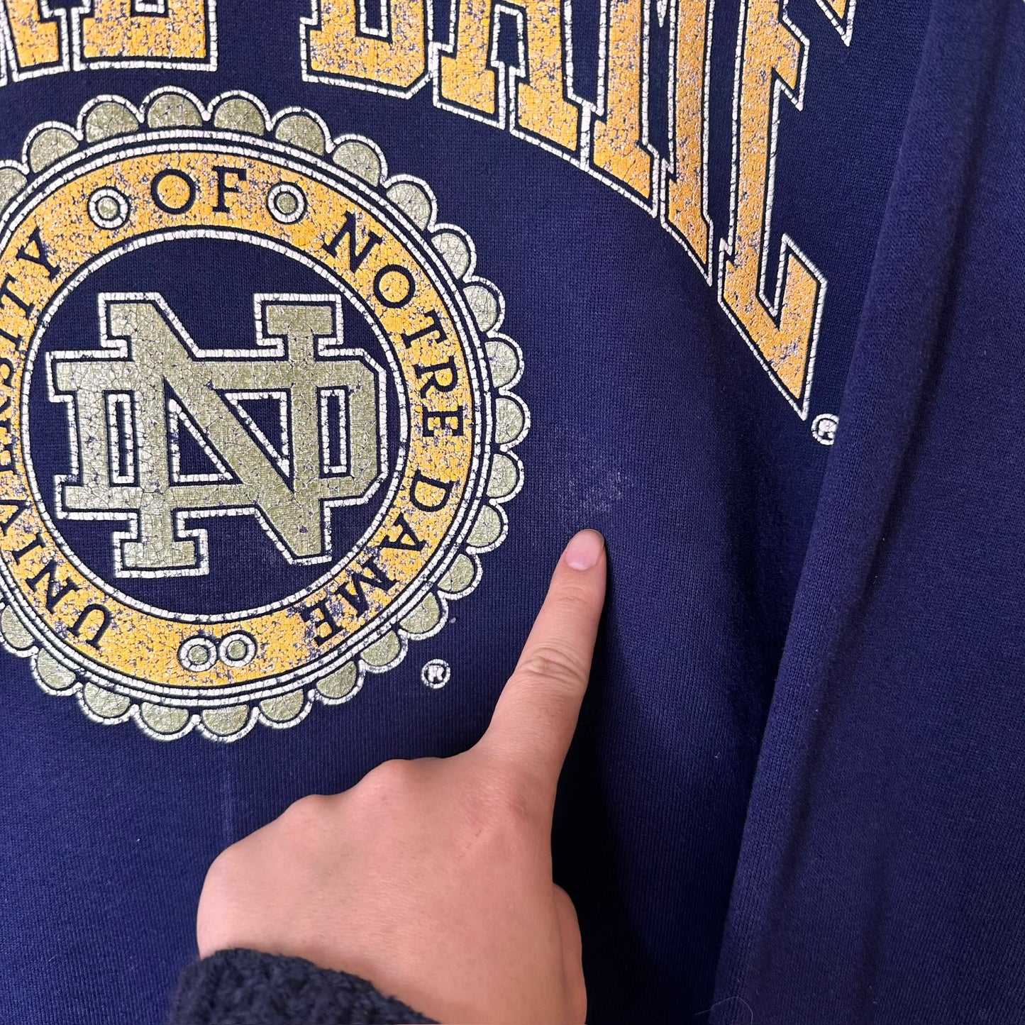 90's Notre Dame Uni Crewneck Sz XL (A7925)