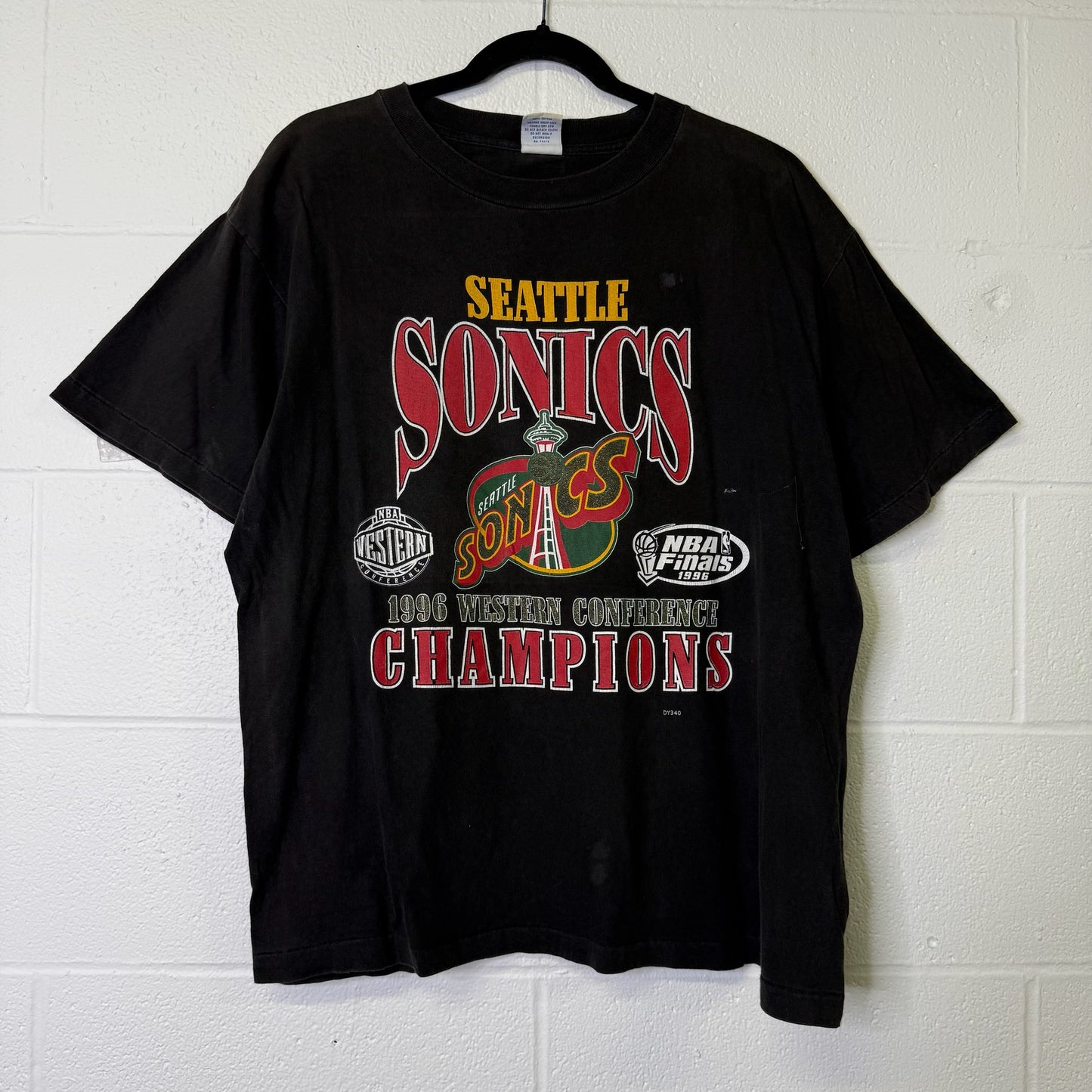 90's Seattle Supersonics NBA T-shirt Sz L (B691)