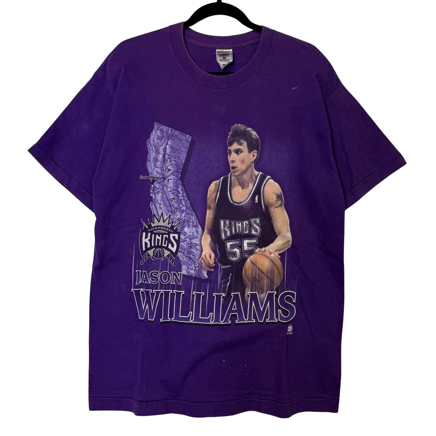 90s Jason Williams Sacramento Kings NBA  T-shirt size Large (B2485)
