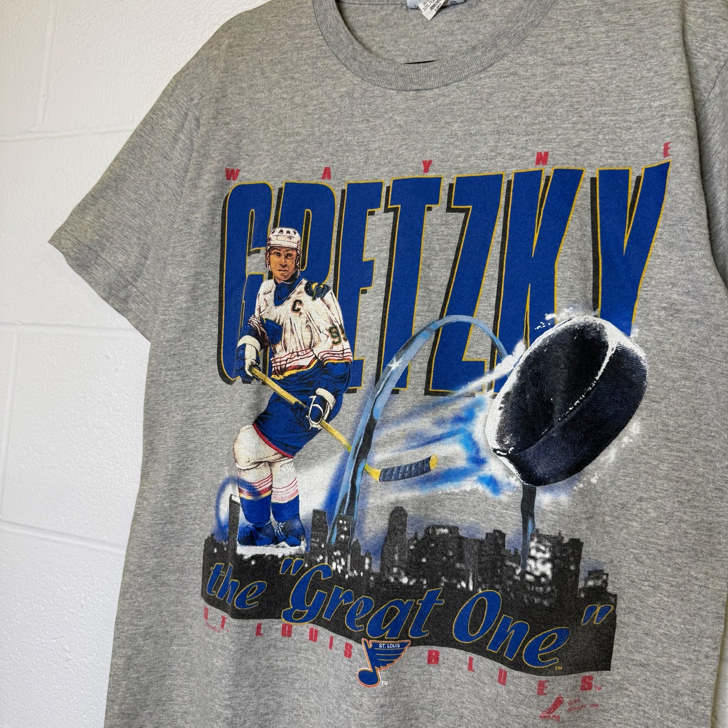90s Wayne Gretzky St Louis Blues NHL T-Shirt Sz M (B2879)