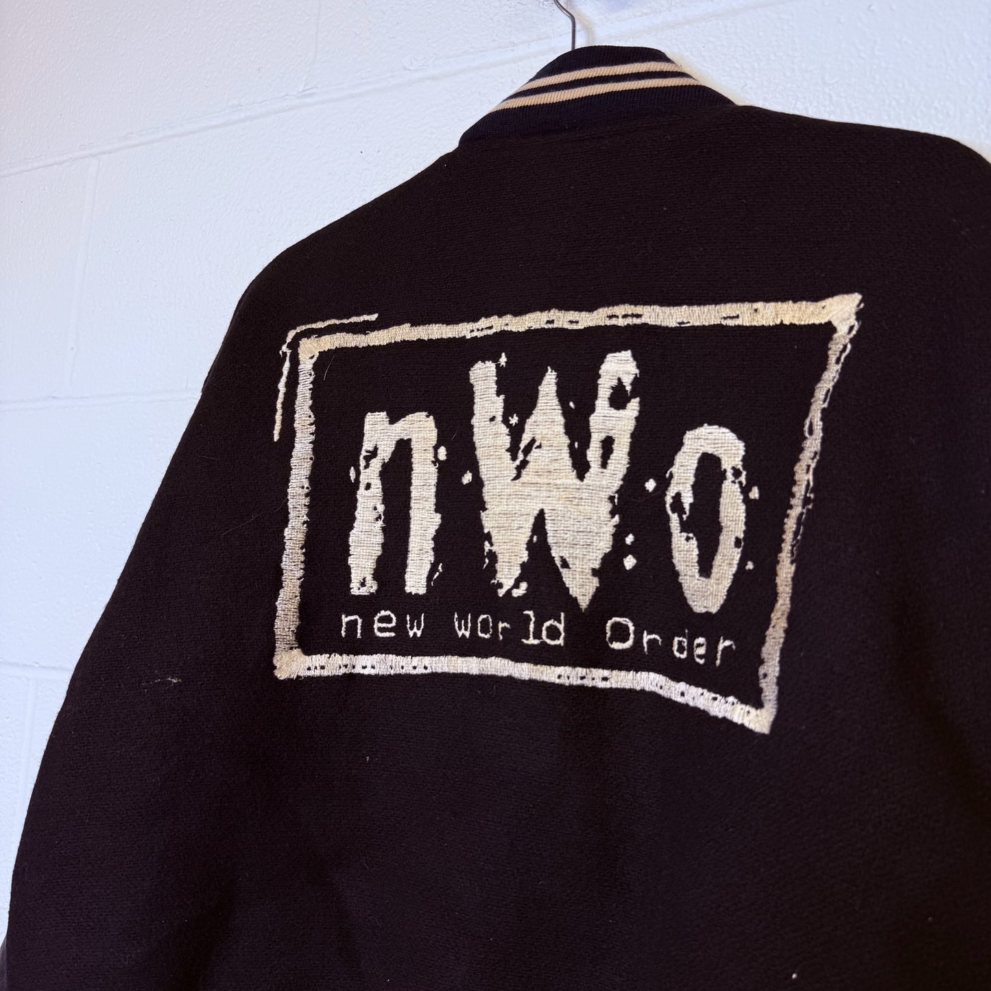 90's NWO Wrestling Letterman Leather/Wool Jacket Sz L