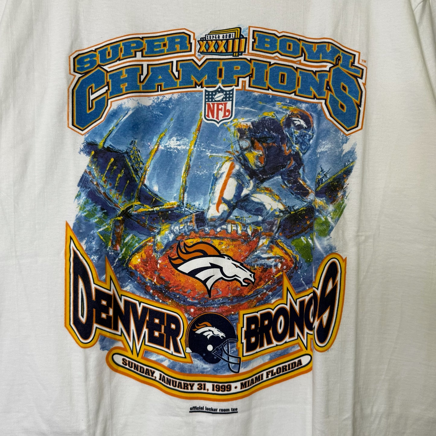 1999 Denver Broncos NFL Super Bowl T-shirt Sz L (B1639) NWT