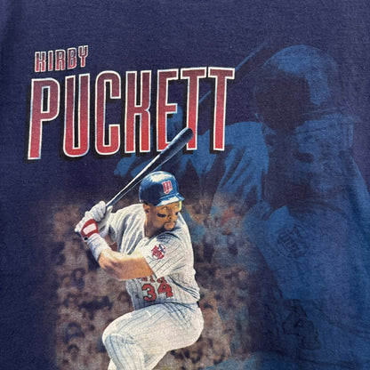 90s Kirky Puckett Minnesota Twins MLB Player T-shirt Sz L (B1229)
