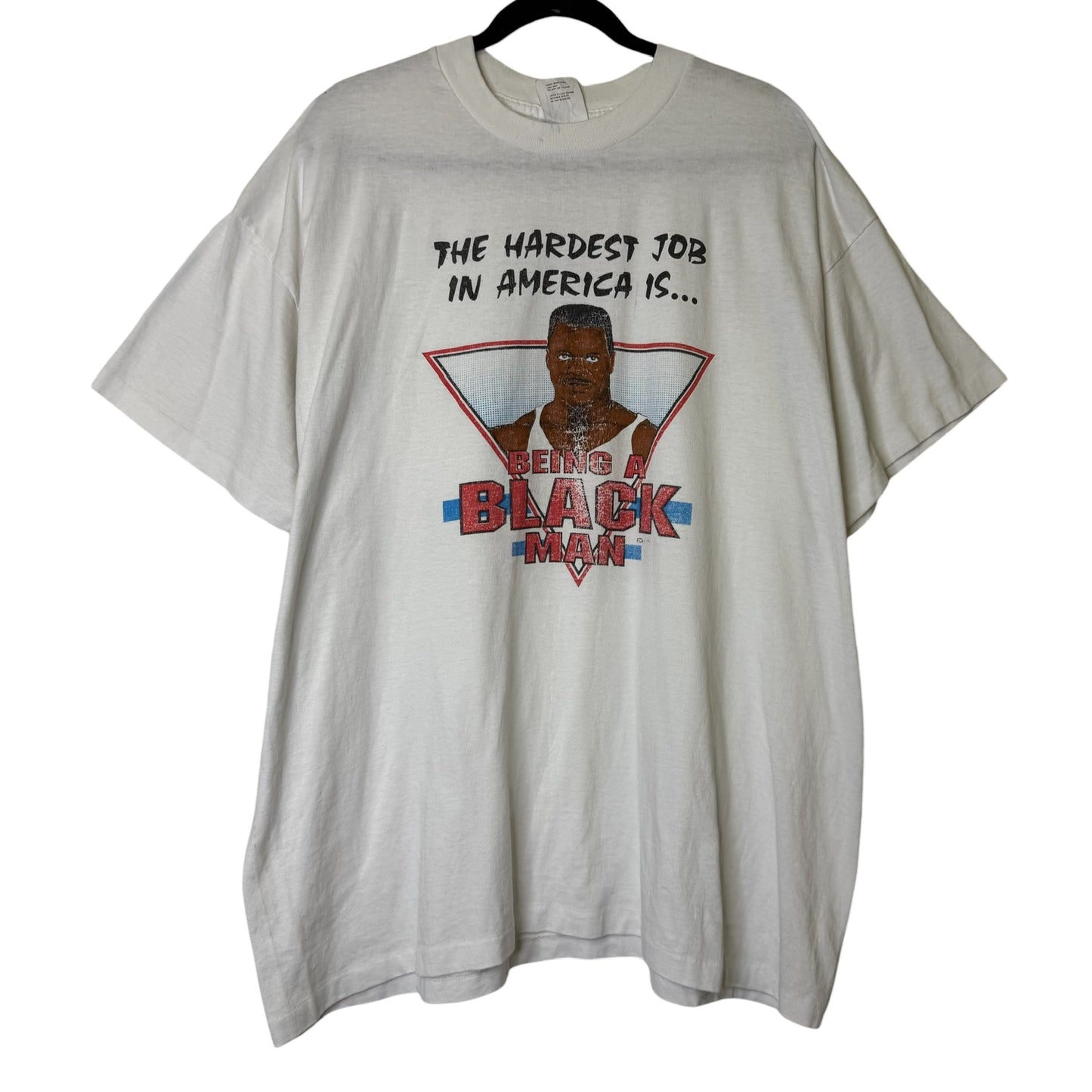 90's Hardest Job in America Being Black Man T-shirt Sz XL (B646)