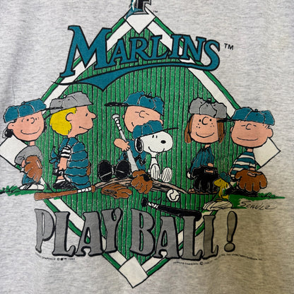 1993 Snoopy Peanuts Florida Marlins MLB T-Shirt Sz XL (B2874)