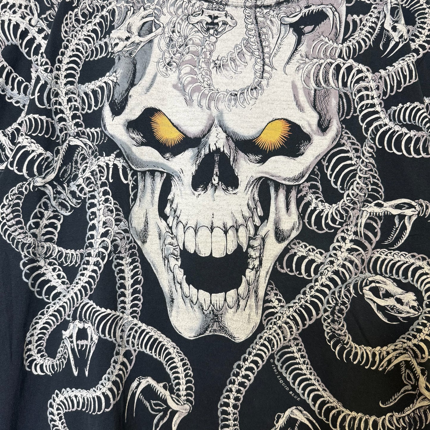 2000s Skull & Snakes Liquid Blue T-Shirt Sz XL (B446)
